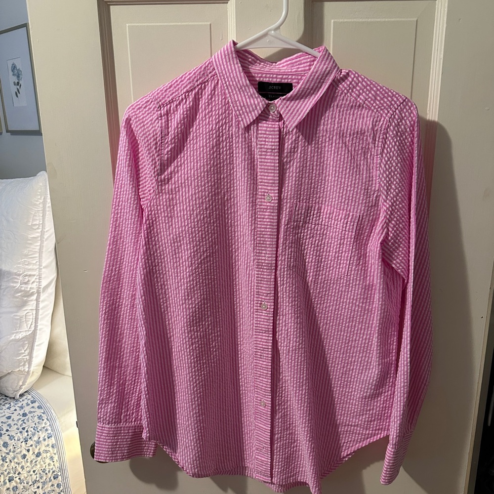 J Crew Seersucker Shirt
